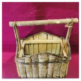 Handled Wooden Basket (Vintage)