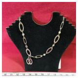 Silver & Grey Tone Necklace & Earrings Set