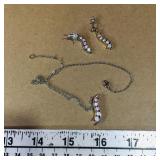 Gold & Silver Tone Necklace & Earrings Set