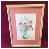 Framed Marjorie Hastings Watercolor Painting
