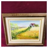Framed Oil On Board Painting (Vintage)