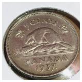 1937 Canadian 5 Cent Coin