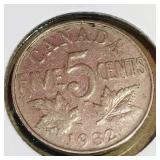 1932 Canadian 5 Cent Coin