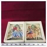 Pair Of Framed Art Prints (Vintage)
