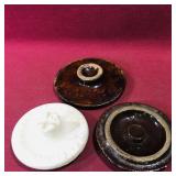 Lot Of 3 Stoneware Pantry Jar / Crock Lids