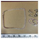 Rhinestone Necklace & Earrings / Bracelet Set