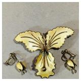 Norway Sterling Brooch & Earrings Set