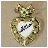 Gold Tone "Mother" Brooch