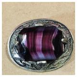 Brooch With Large Purple Stone (Vintage)