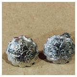 Sterling Silver Round Design Earrings