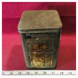 Tea Tin (Antique) (6" x 4" x 4")