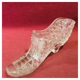 Pressed Glass Daisy Floral Pattern Shoe (Vintage)