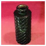 Green Pressed Glass Poison Bottle (5 1/4" Tall)