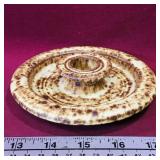 Signed Pottery Candleholder (1 1/4" x 5 1/2")