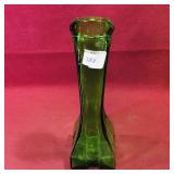 Green Glass Flower Vase (9" Tall)