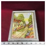 Framed Needle Painting (Vintage) (9" x 7")