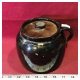 Pottery Bean Crock (Vintage) (5 1/4" x 6 1/2")