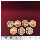 Lot Of 7 Milk Bottle Tops (Vintage)