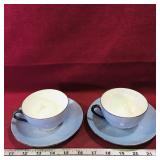 Pair Of "Union T" Teacups & Saucers (Vintage)