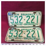 Matching 1978 New Brunswick License Plates