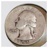 1951 US Quarter-Dollar Coin