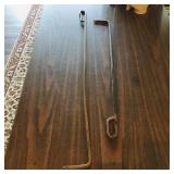 Lot Of 2 Large Iron Fireplace Pokers (Antique)