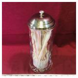 Glass Store Straw Jar (Vintage) (11" x 4 1/4")