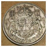 Silver 1946 Canadian 50 Cent Coin