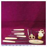 Lot Of Assorted French Ivory Items (Vintage)