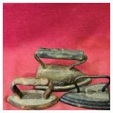 Lot Of 3 Small Decorative Sad Irons (Antique)