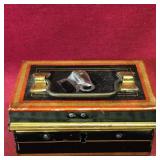 Small Tin Lockbox With Key (Vintage)