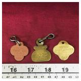 Lot Of 3 Veterinarian Dog Tags (Vintage)