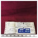 1986 New Brunswick Vehicle Validation Stickers
