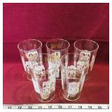 Set Of 5 Drinking Glasses (Vintage) (5" Tall)