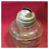 Glass Oil Lamp Base (Vintage) (5" x 4 1/4")
