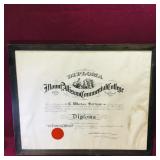 1916 Mount Allison University Framed Diploma