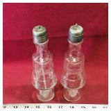 Pair Of Glass Spice Shakers (Vintage) (8" Tall)