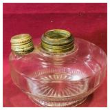 Glass Oil Lamp Base (Vintage) (3 1/4" x 5")