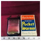 Peacock Pocket Warmer, Case & Box (Vintage)