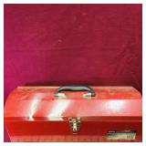 Metal Toolbox Filled With Nails & Screws