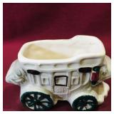 Ceramic Carriage Planter (Vintage)