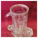 Glass Cowboy Boot Beer Mug (6 1/2" Tall)
