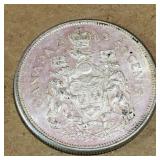 Silver 1963 Canadian 50 Cent Coin