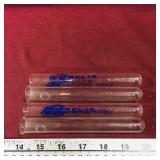 Lot Of 4 Glass Cigar Cases (Vintage) (6" Long)