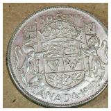 Silver 1952 Canadian 50 Cent Coin