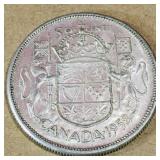 Silver 1958 Canadian 50 Cent Coin