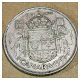 Silver 1953 Canadian 50 Cent Coin
