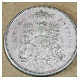 Silver 1959 Canadian 50 Cent Coin