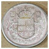 Silver 1957 Canadian 50 Cent Coin