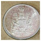 Silver 1965 Canadian 50 Cent Coin